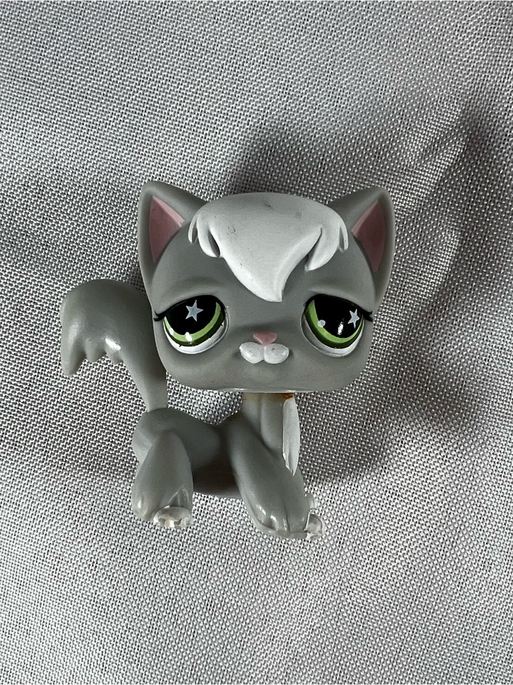 Authentic Littlest Pet Shop #954 Grey Longhair Angora Cat Star Eyes G2 LPS